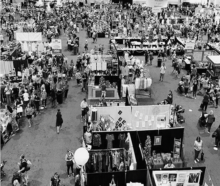 Holiday Gift Market in Black and White